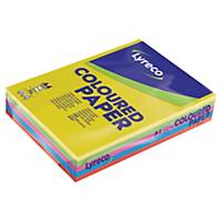 ลีเรคโก กระดาษสีถ่ายเอกสาร A4 80 แกรม คละ 5 สีเข้ม 1 รีม 500 แผ่น