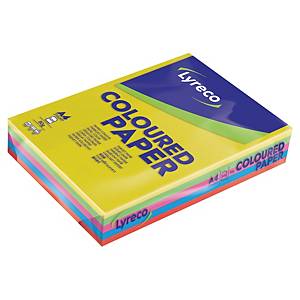 LYRECO Intense Colours Paper A4 80G Assorted Colours Ream of 500 Sheets