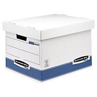 Cont. archivio Bankers Box System, L380xP287xH430 mm, bianco/blu, 10 pzi.