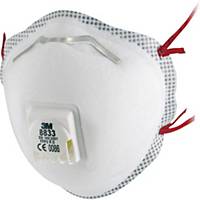 3M™ 8833 FFP3 stofmasker met ventiel voor eenmalig gebruik, per 10 maskers