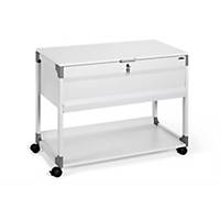 Durable Lockable Document and Suspension File Trolley - Grey