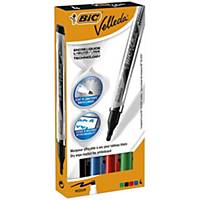 BIC Velleda Pocket Whiteboard Pens Broad Bullet Nib -Assorted Colours, Pack 4