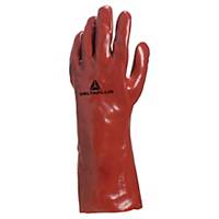 Gants de protection Deltaplus PVC7335, taille 10, rouge, pqt de 12 paires