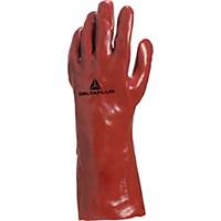Handsker Deltaplus PVC 7335, rød, str. 10, pakke a 12 par