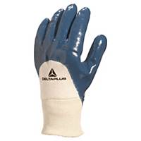 Delta Plus NI150 Coated Gloves, Size 9, Blue, 12 Pairs