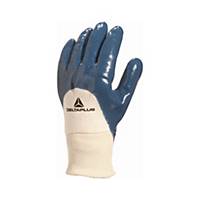 Protective gloves Deltaplus NI150, size 9, blue/white, PKG of 12 pairs
