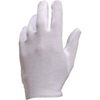 Cotton gloves Deltaplus COB40, size 7, white, PKG of 12 pairs