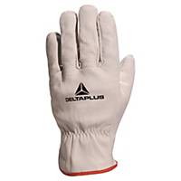 Delta Plus FBN49 Leather Gloves, Size 9, Beige, 12 Pairs