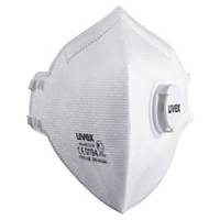 Caixa 15 máscaras descartáveis Uvex Silv-Air 3310 - FFP3 - dobradas com válvula