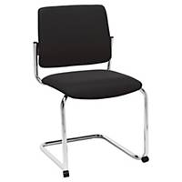 Freischwingender Besucher-Stuhl Prosedia, Polyester Stoff, schwarz