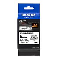 Ruban d’écriture Brother Pro Tape TZE-S211, 6mmx8 m, noir/blanc