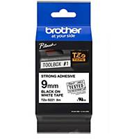 Ruban d’étiqueteuse Brother Pro Tape TZE-S221, 9mmx8 m, noir/blanc