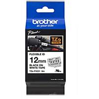 Ruban flexible Brother TZe-FX231 - 12 mm - noir sur blanc