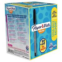 Paper Mate Inkjoy 100 ballpoint pen with cap black - value pack 80+20 free