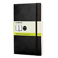 Cuaderno de tapa dura Moleskine Clásica – large - 120 hojas – liso – negro