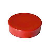 Aimants ronds avec capuchon en plastique, ø 30 mm, rouge, Emballage de 10 pces.