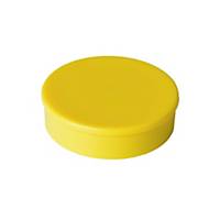 Magnete con cupola in plastica rotondo, 30 mm, giallo, confezione da 10 pz.