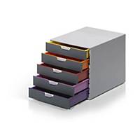 Durable VARICOLOR Desktop Organiser 5 Drawer Colour Coded Modular Storage - A4+