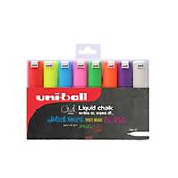uni-ball PWE-8K, uni Chalk Marker, Broad Chisel Tip Pen. 8-pen Pack, Assorted Co
