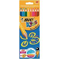 Farveblyanter BIC Kids Supersoft, jumbo, æske a 8 assorterede farver