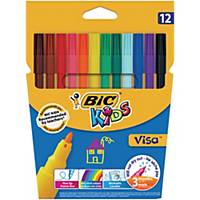 Tuscher BIC Kids Visa, fin spids, æske a 12 farver