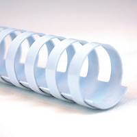 Plastikbinderücken, GBC 4028193, A4, 21 Ringe, 6mm, weiss, Packung à 100 Stück
