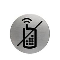Durable Steel  NO MOBILE PHONES  Pictogram Sign 83mm