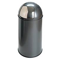 Vepa Bins Pushcan waste bin metal 40 litres grey