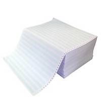 Listingpaper 380x11 60g non tearable pinfeed green strips - box of 2000 sheets