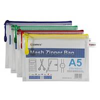 COMIX A1156 Document Zipper Bag A5 Assorted Colours
