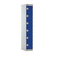 STEEL LOCKER 1800H x 300W x 450D MM, 6-DOOR, BLUE