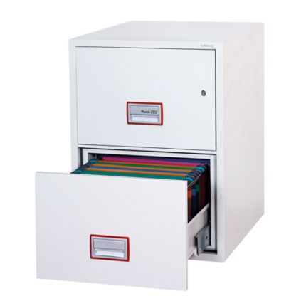 Phoenix Excel Vertical Fire Proof Filing Cabinet 2 Drawer White