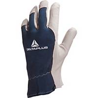 Delta Plus CT402 mechanische lederen handschoenen, wit/blauw, maat 8, 12 paar