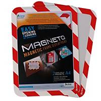 A4 MAGNETO FRAME DISPLAY POCKETS - SAFETY - MAGNETIC - RED / WHITE