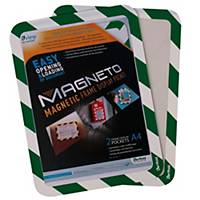A4 MAGNETO FRAME DISPLAY POCKETS - SAFETY - MAGNETIC - GREEN / WHITE