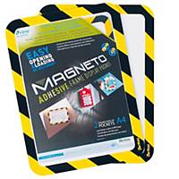 A4 MAGNETO FRAME DISPLAY POCKETS - SAFETY - REPOSITIONABLE ADHESIVE