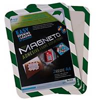 A4 MAGNETO FRAME DISPLAY POCKETS - SAFETY - REPOSITIONABLE ADHESIVE 