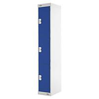 Locker 1800H X 300W X 300D, 3-Door, Blue