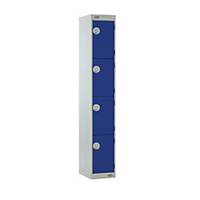 Locker 1800H X 300W X 300D, 4-Door, Blue