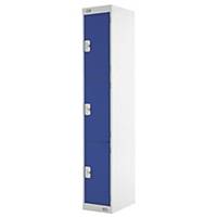 Locker 1800H X 300W X 450D, 3-Door, Blue