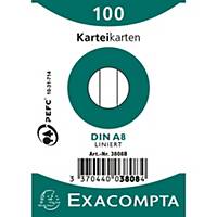 File cards Exacompta A8, ruled, white, package of 100 pcs