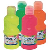 Giotto fluo paint color assorted colours 250 ml - pack of  4 colors