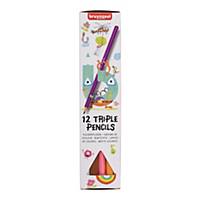 Crayons de couleur Bruynzeel® TripleGrip®, B, le pack de 12 crayons