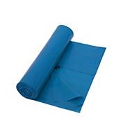 Garbage bags 50 micron, LDPE blue, 70x110cm, 25 bags per roll