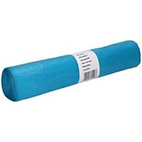 Garbage bag 20 micron HDPE SOLID, 70x110cm blue - roll of 25