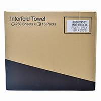 Interfold Hand Towel 250 Sheets 1 Ply - Pack of 16