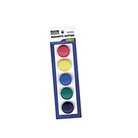 Suremark Buttom Magnet 30mm Assorted Colour - Pack of 5