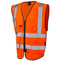 Leo Lynton EN ISO 20471 Class 2 Superior Waistcoat  Orange Medium