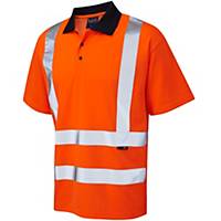 Leo Croyde EN ISO 20471 Class 2 Comfort Polo Shirt  Orange Extra Large