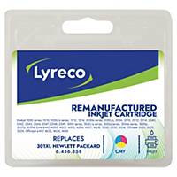 Lyreco remanufactured HP 301XL (CH564EE) inkt cartridge, cyaan, magenta, geel